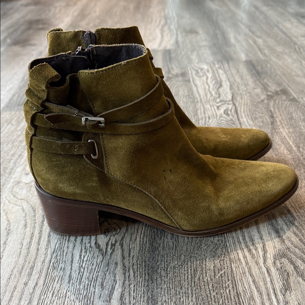 Charles David Olive Ankle Boots